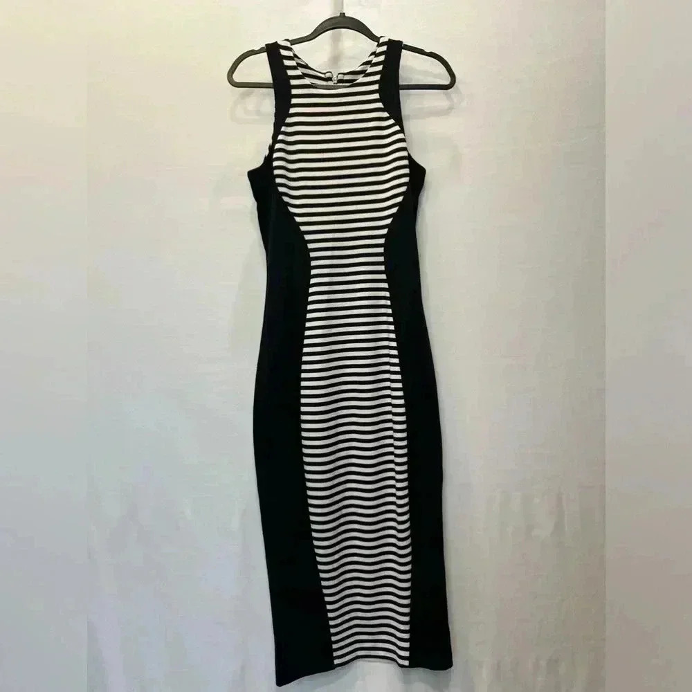 Poof Couture Black and White Sleeveless Dress Size L